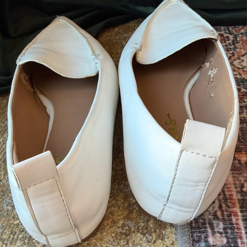 Lulus Emmy White Pointed Loafers - Size 6.5 - Picture 7 of 7